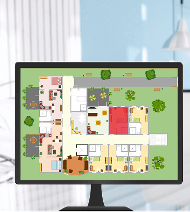 Alarmvisualisierung auf Lageplan WotanCARE Rufanlage